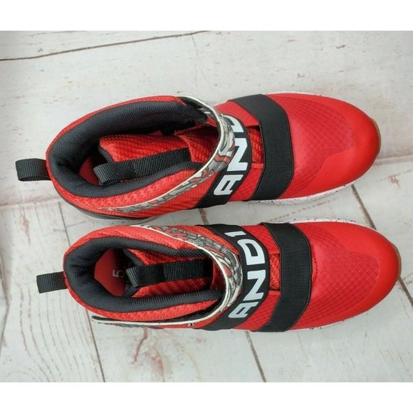 Boys AND1 Strapped Blindside Basketball Shoes Sneakers Size 5 Red - Picture 7 of 12